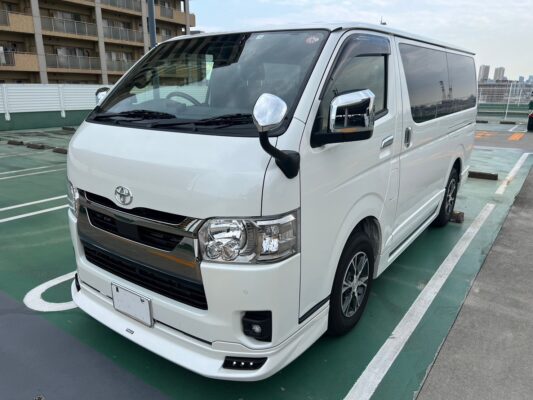 ハイエースバン 2.8 スーパーGL ダークプライムⅡ ロングボディーディーゼルターボ モデリスタエアロ★新車同様★走行0.1万k★R5税金完納★モデリスタ★ミラーモニター★ドラレコ★360°カメラ★ディーゼル★運転支援★走行中TV視聴★業界最安